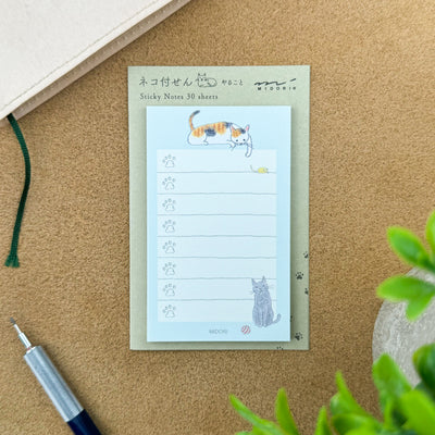 Midori Sticky Notes - To Do Cat Green