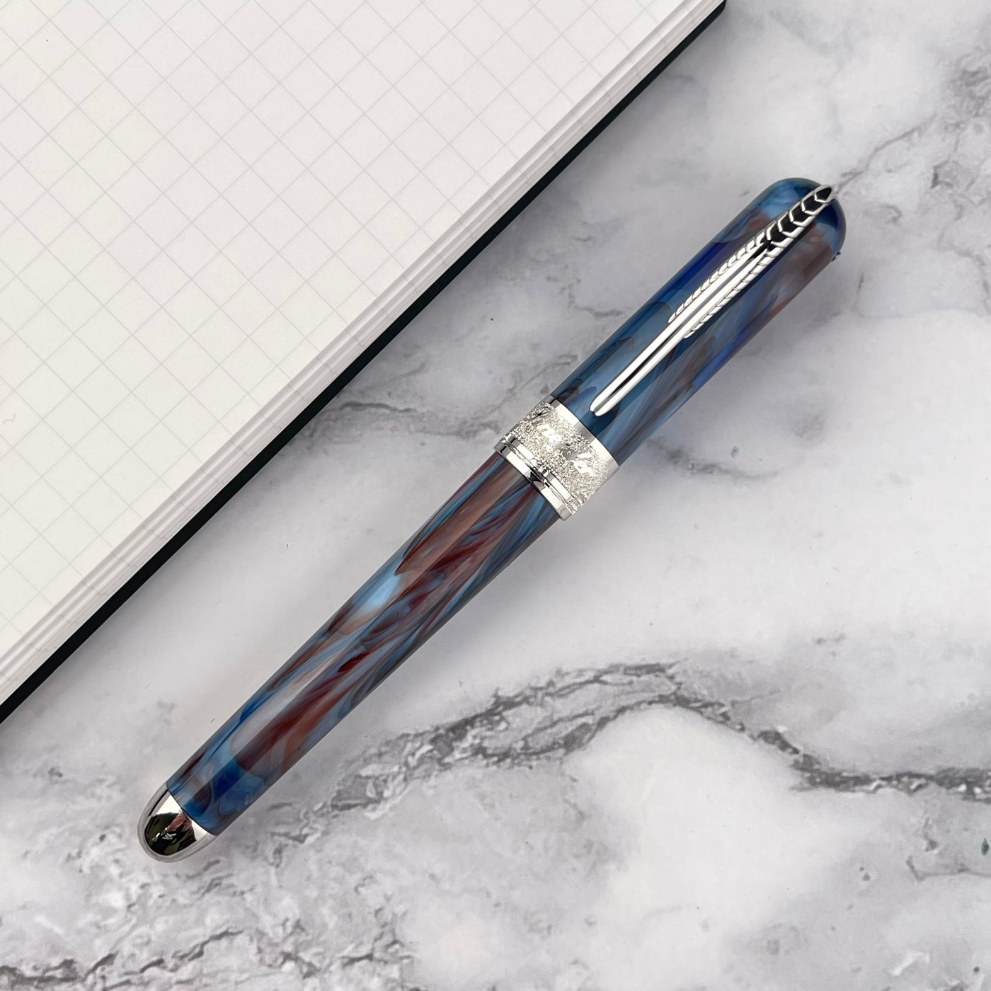 Pineider Avatar UR Mini Rollerball Pen - Red Blue Solidate