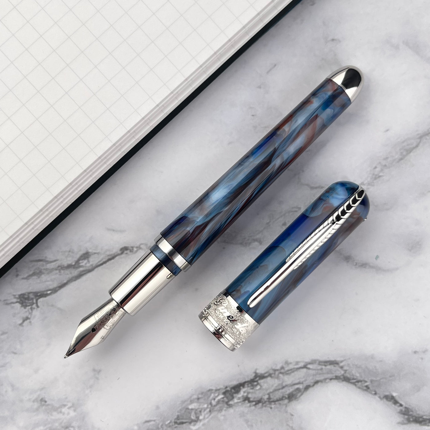 Pineider Avatar UR Mini Fountain Pen - Red Blue Solidate