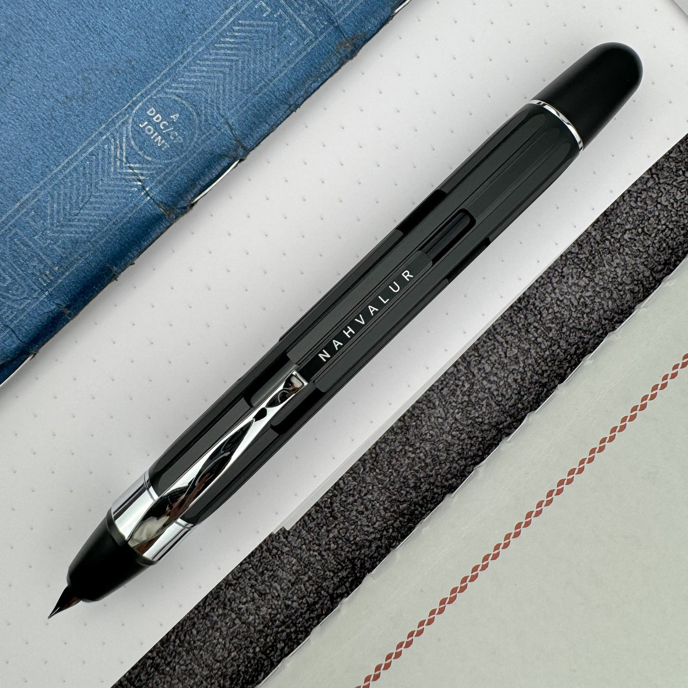 Nahvalur Eclipse Fountain Pen - Black Silver