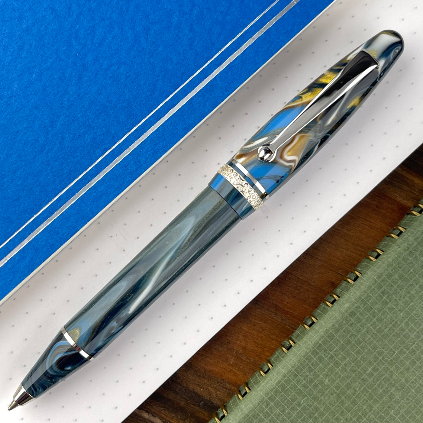 Maiora Ogiva Golden Age 2.0 Ballpoint Pen -  Wind w/ Palladium