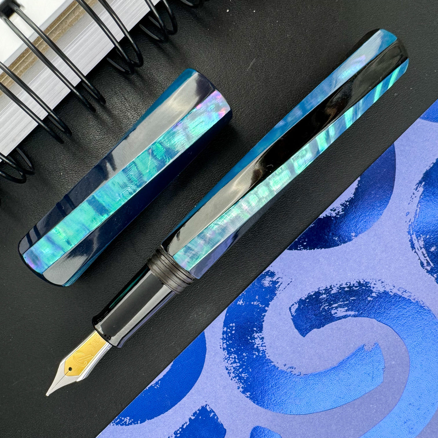 TACCIA Palisades Oblique Fountain Pen - Aurora Nights (Limited Edition)