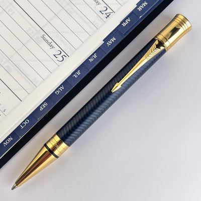 Parker Duofold Prestige Ballpoint Pen - Blue Chevron