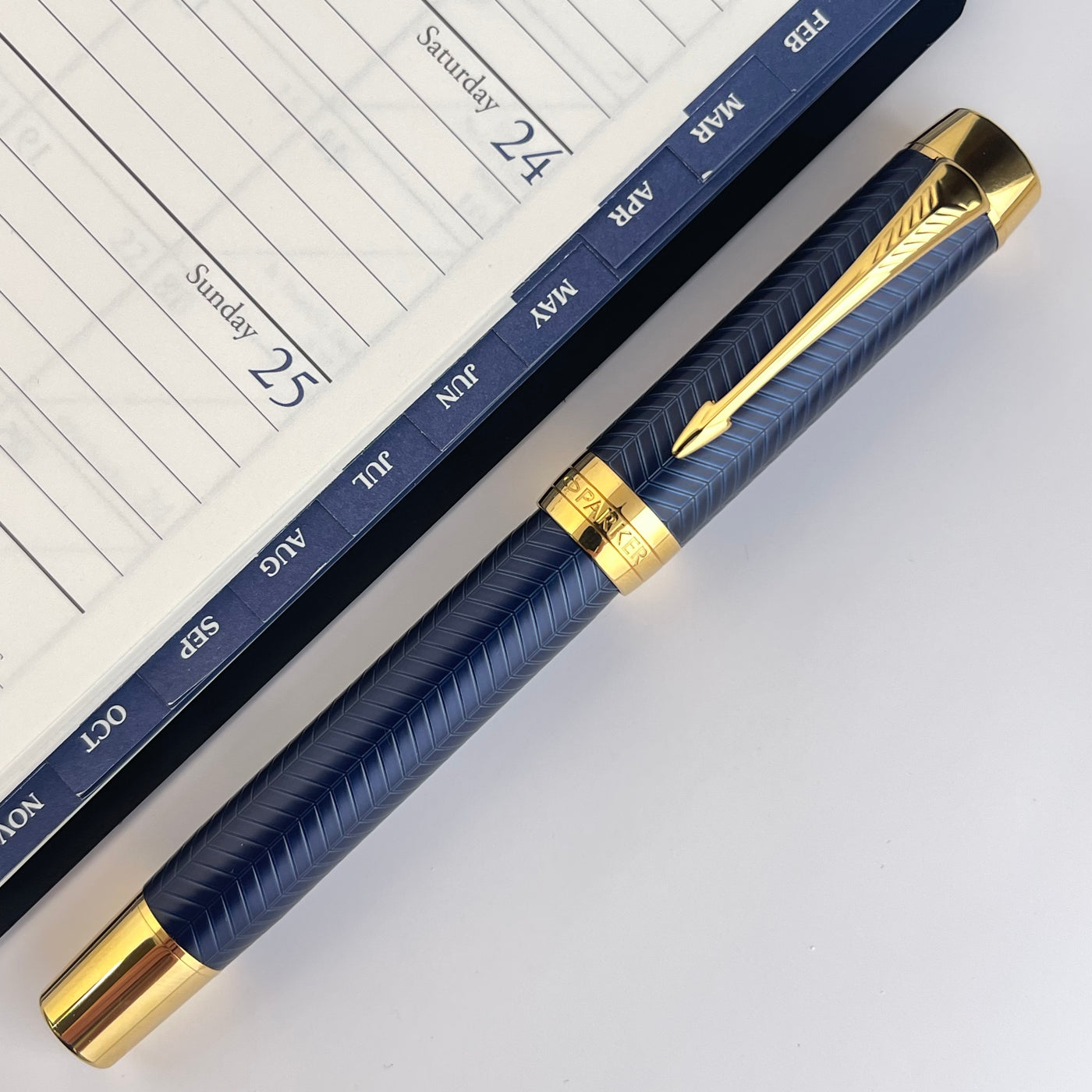 Parker Duofold Prestige Fountain Pen - Blue Chevron