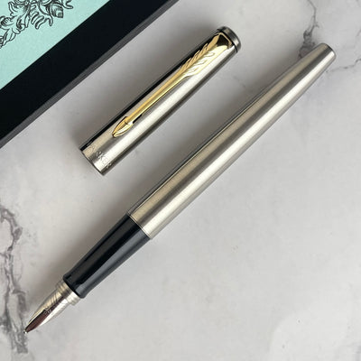 Parker Jotter Fountain Pen - Stainless Steel with Gold Trim