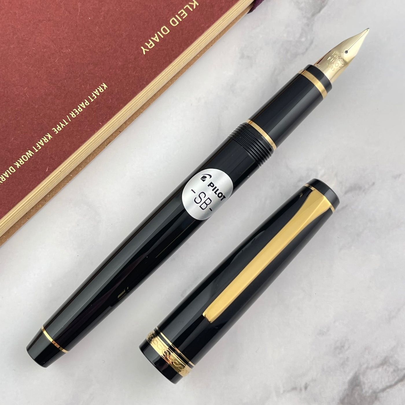 Pilot Falcon Fountain Pen - Black with Gold Trim