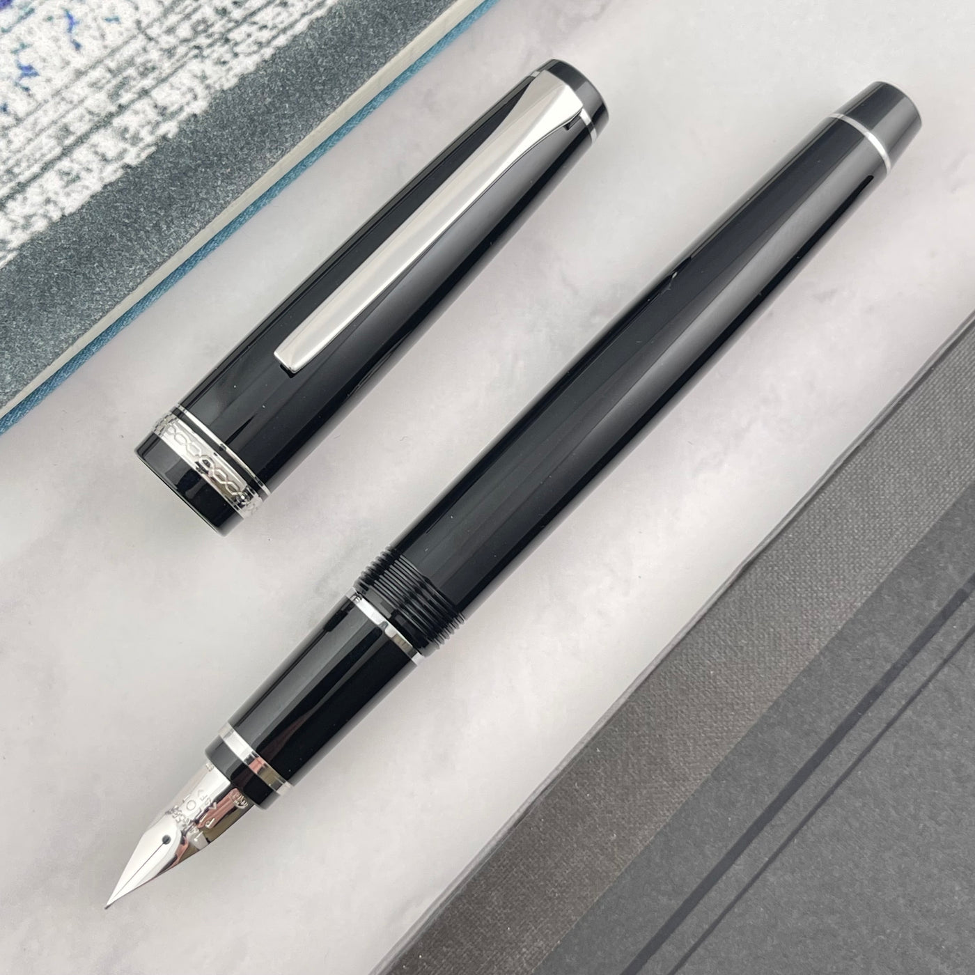 Pilot Falcon Fountain Pen - Black with Rhodium Trim