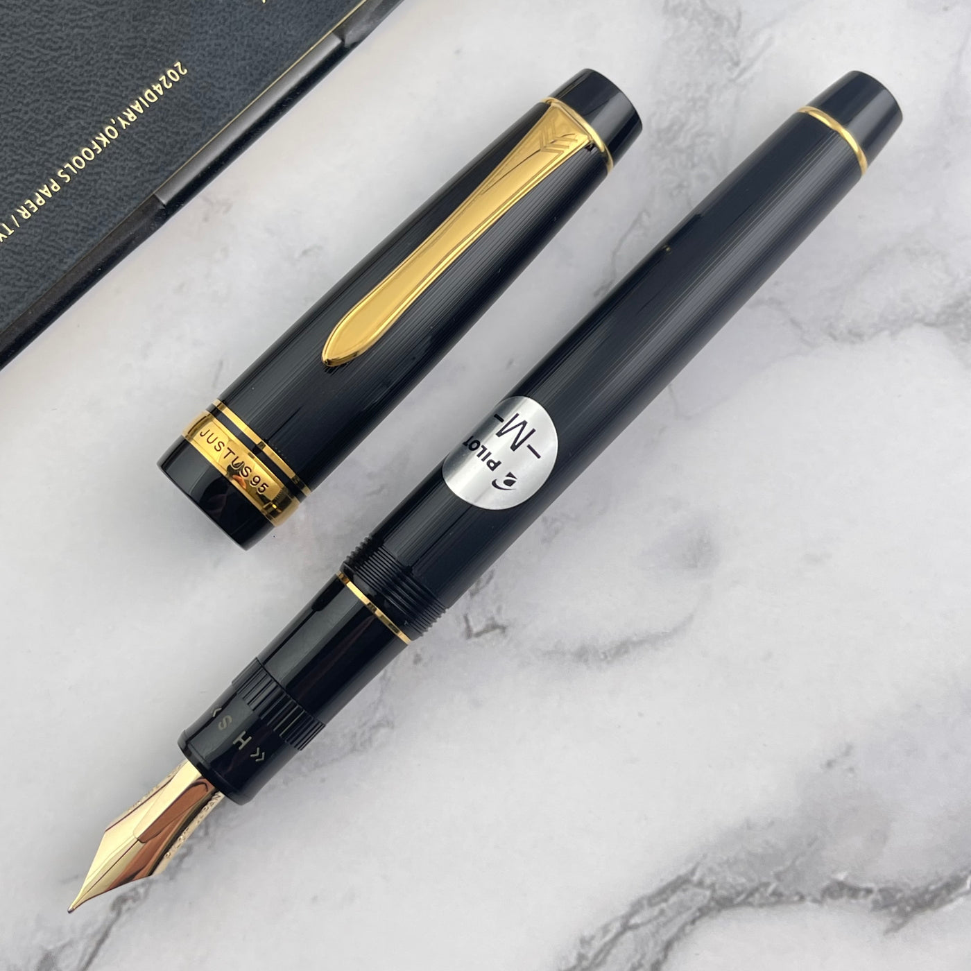 Pilot Justus 95 Fountain Pen - Black w/ Gold