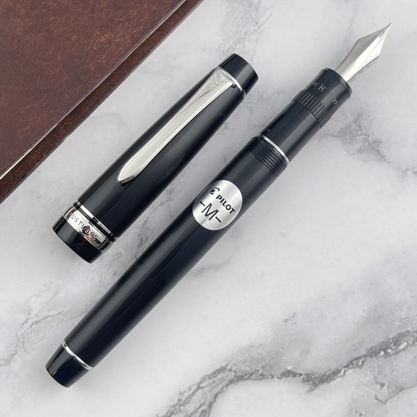 Pilot Justus 95 Fountain Pen - Black w/ Rhodium