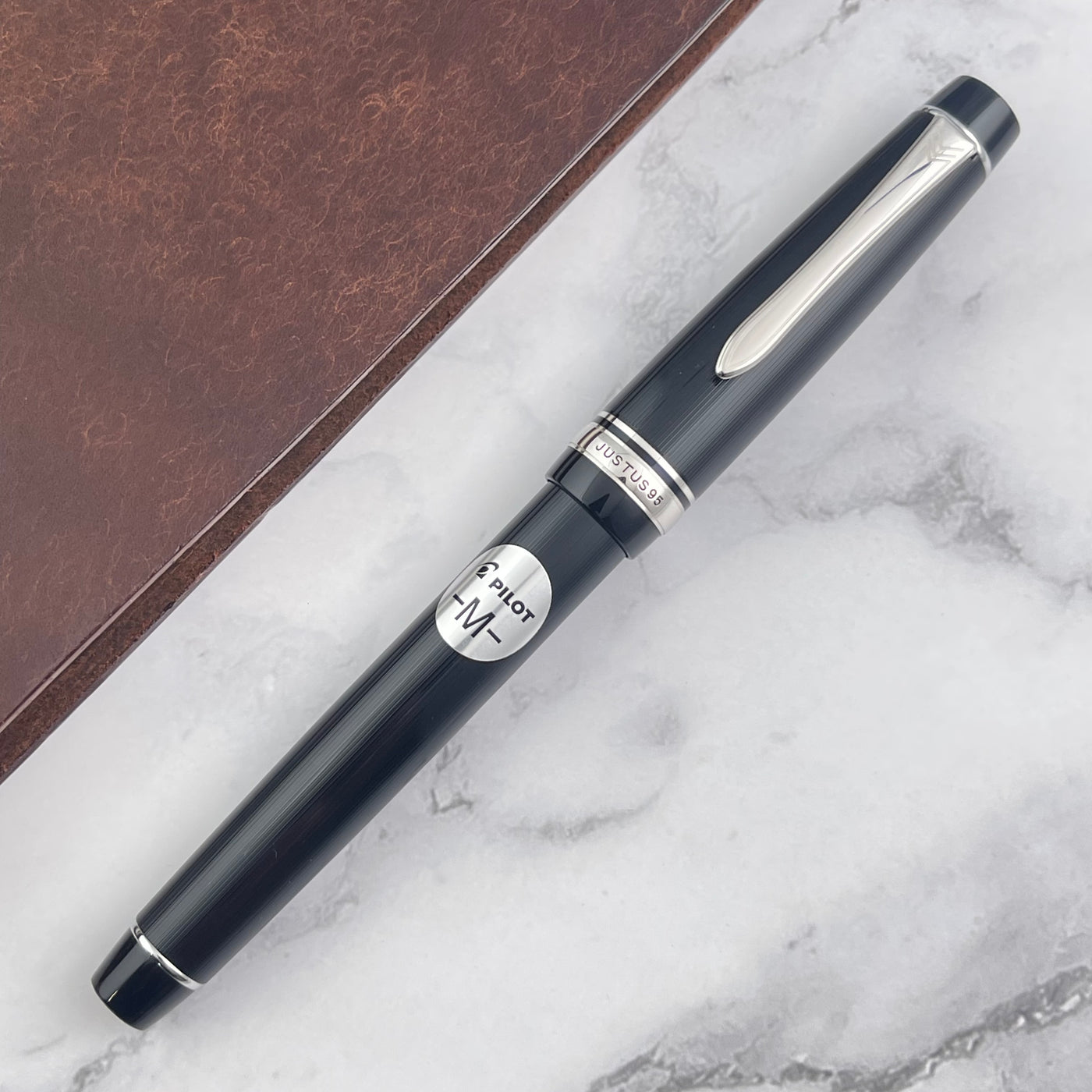 Pilot Justus 95 Fountain Pen - Black w/ Rhodium