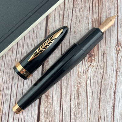 Pineider Modern Times Fountain Pen - Black w/ Rose Gold