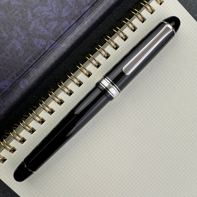 Platinum #3776 Century Fountain Pen - Black Diamond with Rhodium Trim