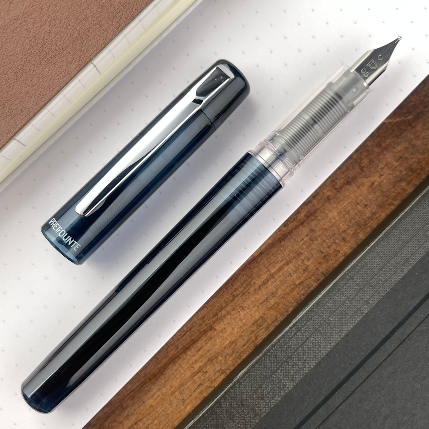 Platinum Prefounte Fountain Pen - Graphite Blue