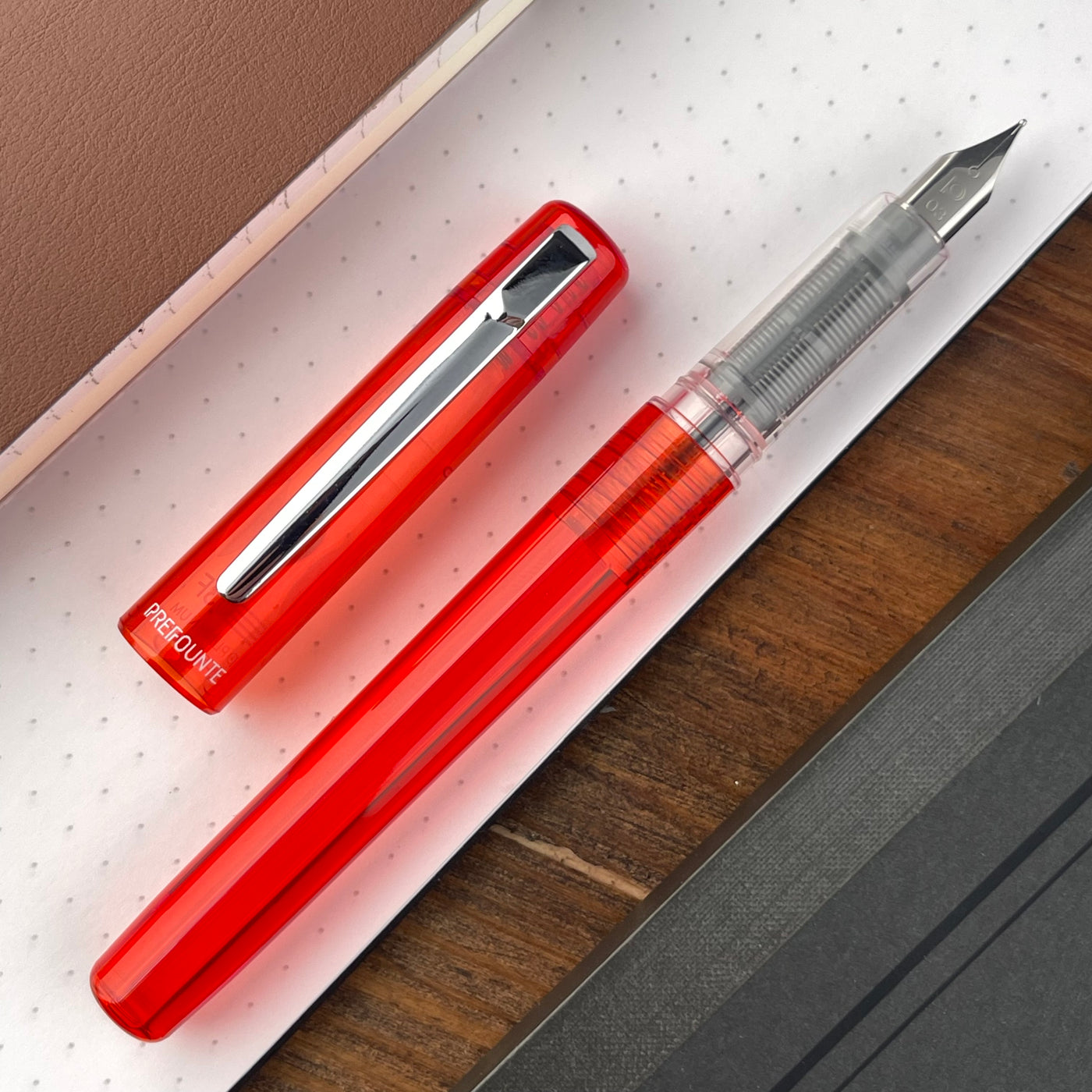 Platinum Prefounte Fountain Pen - Vermilion Orange