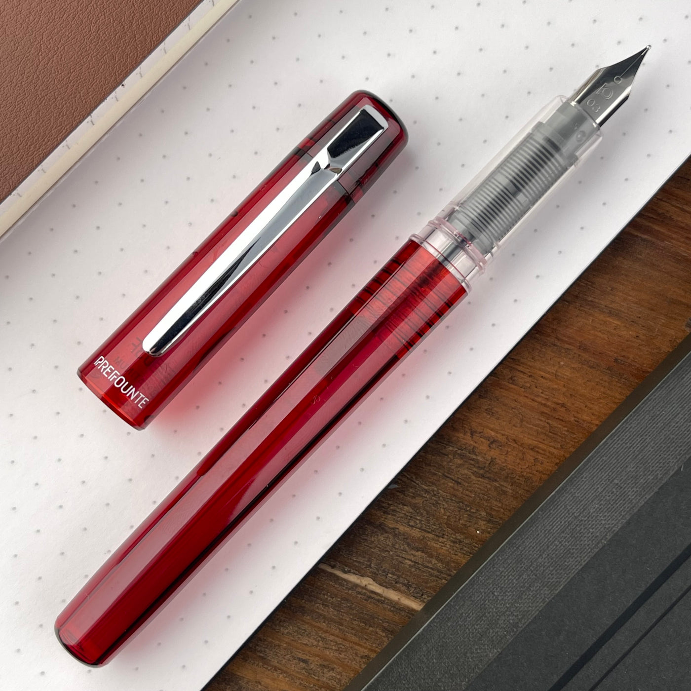 Platinum Prefounte Fountain Pen - Crimson Red