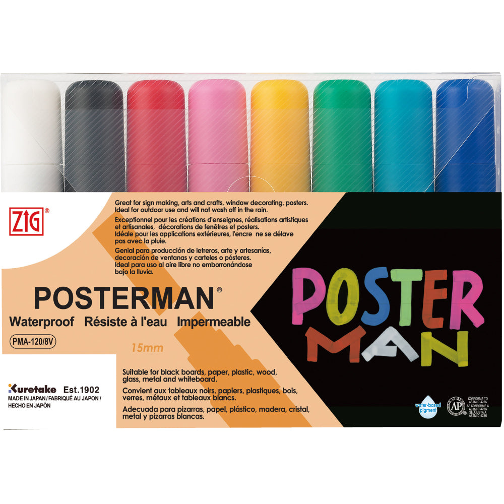 Kuretake Zig Posterman Markers (Set of 8)