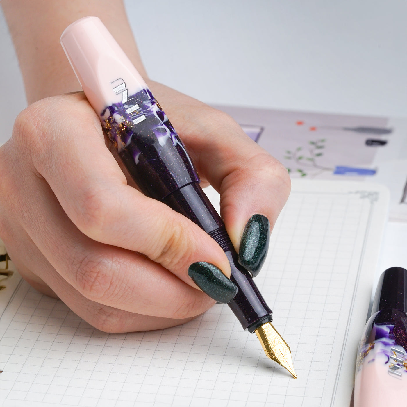 Benu Pixie Fountain Pen - Plum Cream