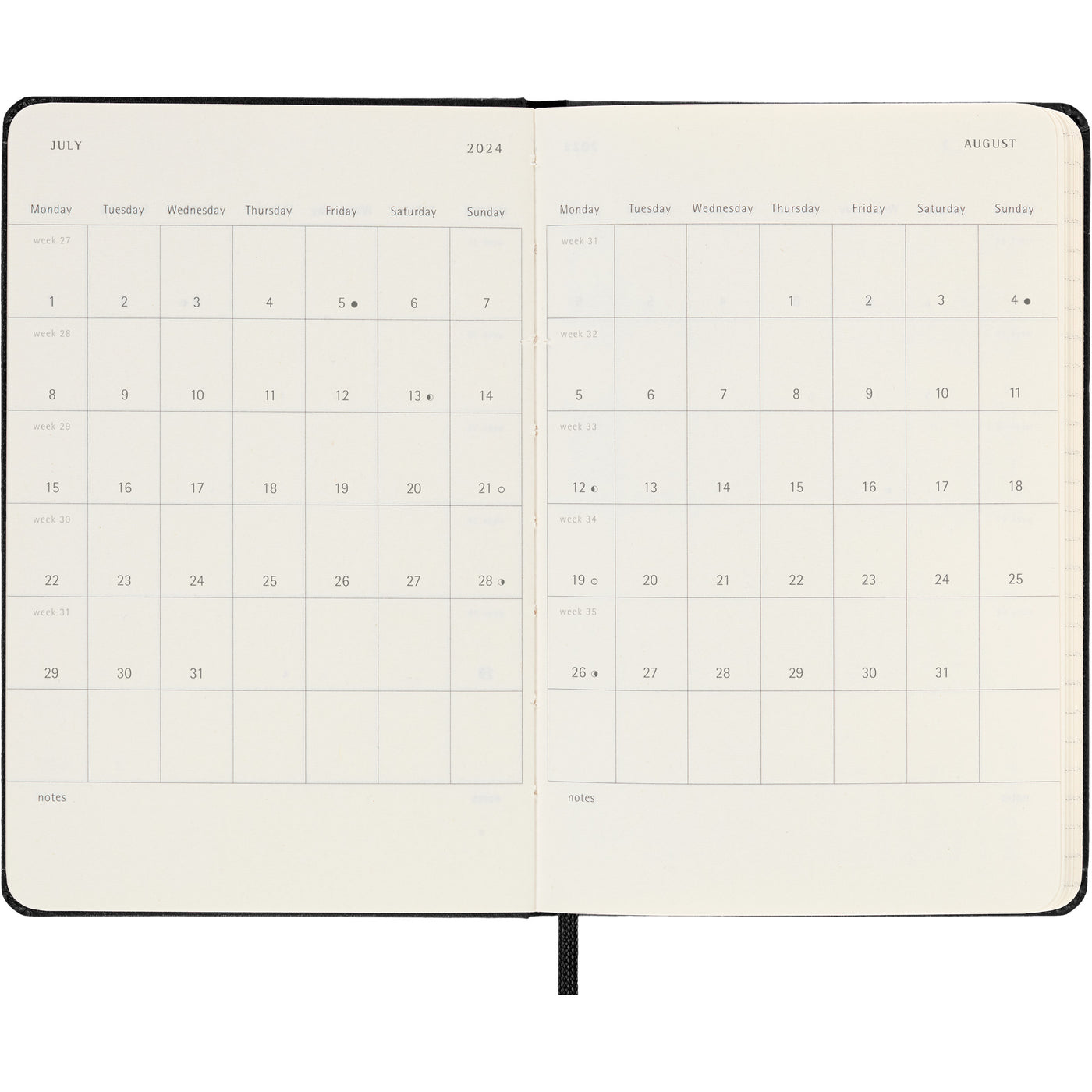 Moleskine Weekly Horizontal Hardcover Planner - Pocket