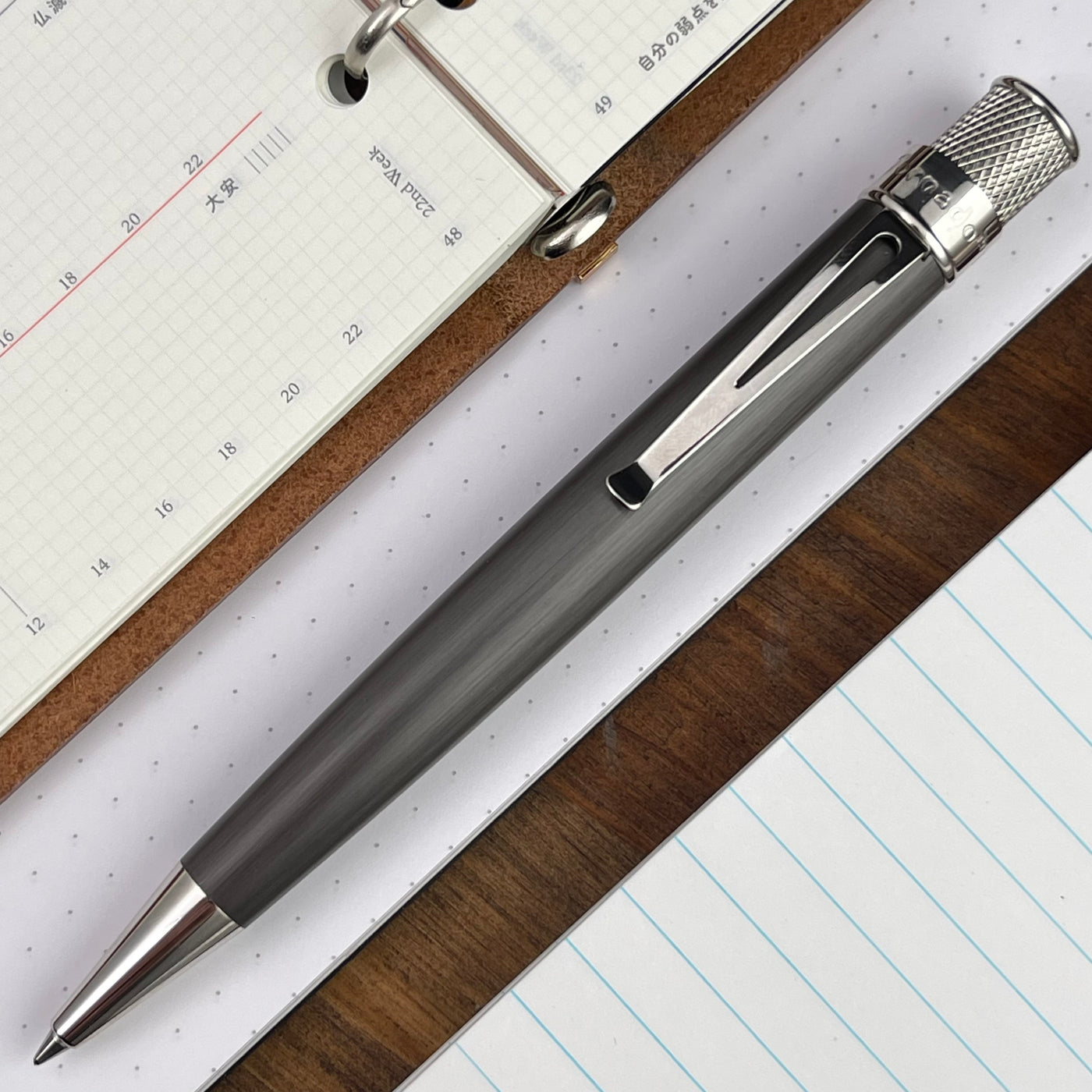 Retro 51 Tornado Platinum Executive Rollerball Pen - Black Nickel