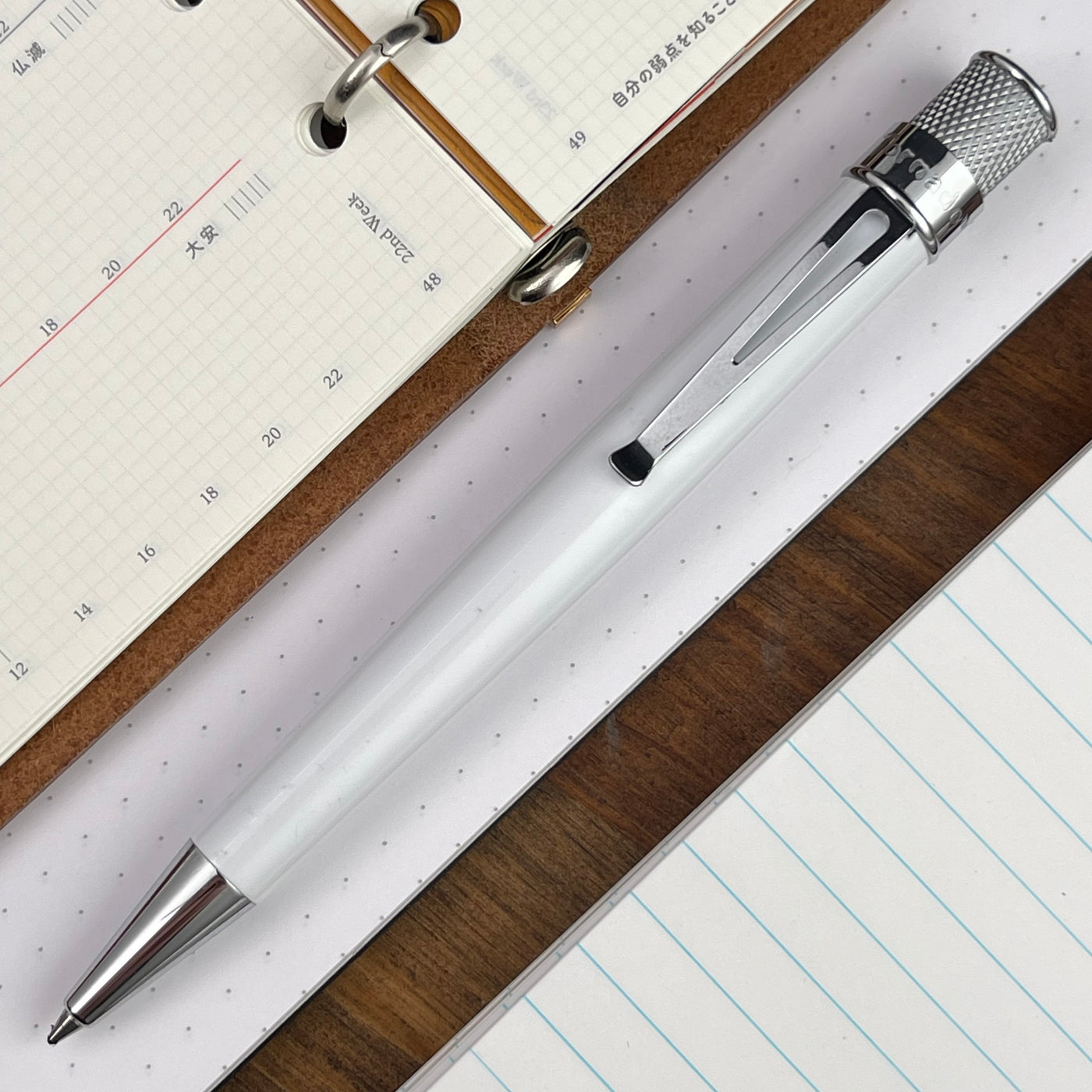 Retro 51 Tornado Classic Lacquer Rollerball Pen - White Glow in the Dark