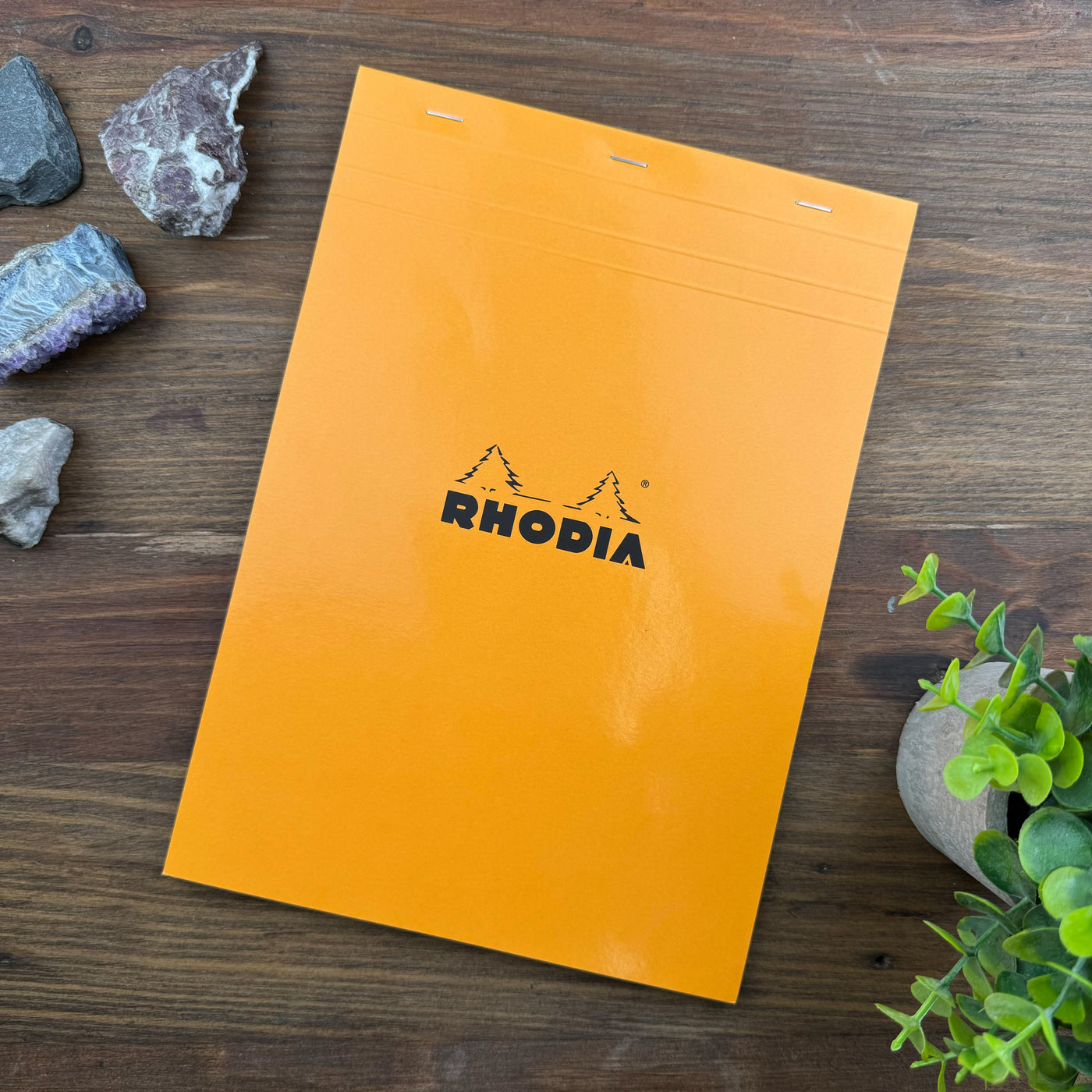 Rhodia Staplebound Notepad - Graph 80 sheets - 8 1/4 x 11 3/4 - Orange cover