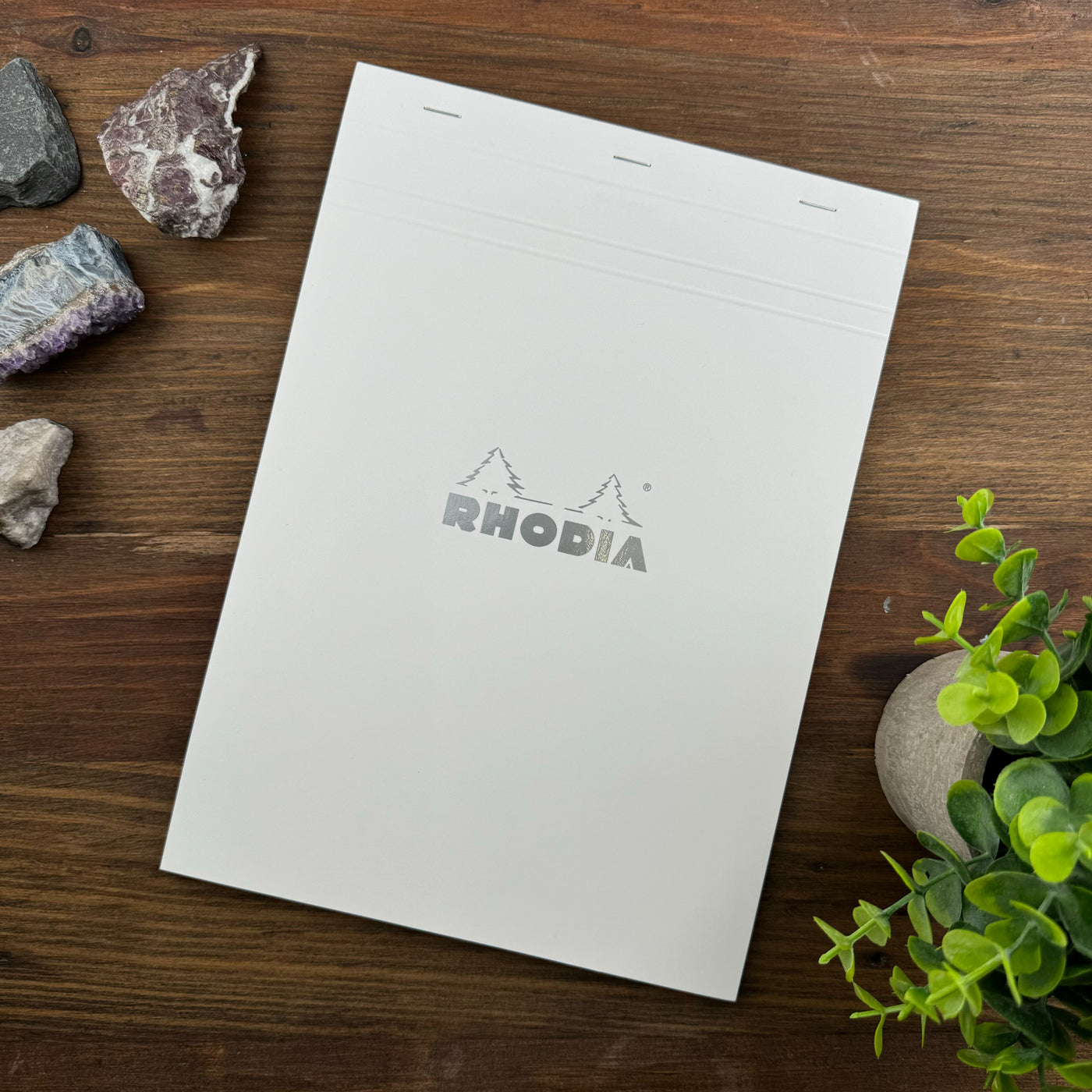 Rhodia Staplebound Notepad - Graph 80 sheets - 8 1/4 x 11 3/4 - White cover