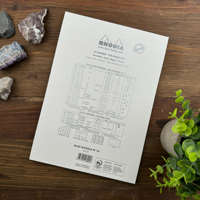 Rhodia Staplebound Notepad - Graph 80 sheets - 8 1/4 x 11 3/4 - White cover