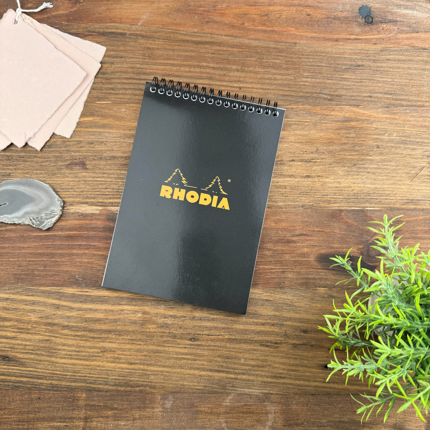 Rhodia Wirebound Notepad - Lined 80 sheets - 6 x 8 1/4 - Black cover