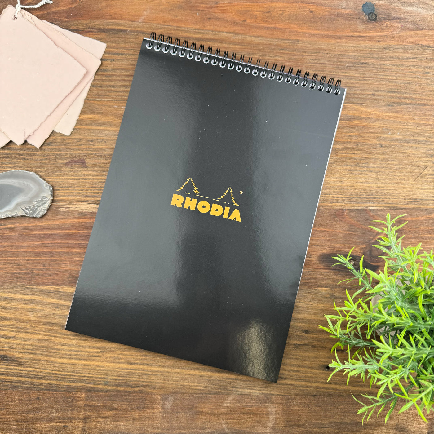 Rhodia Wirebound Notepad - Lined 80 sheets - 8 1/4 x 11 3/4 - Black cover