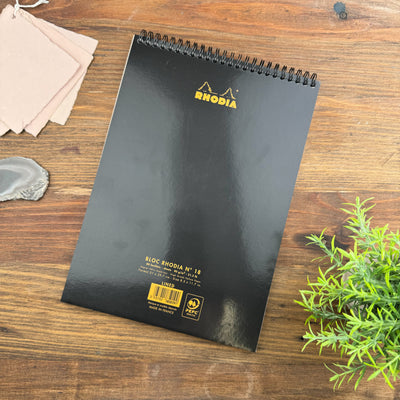 Rhodia Wirebound Notepad - Lined 80 sheets - 8 1/4 x 11 3/4 - Black cover