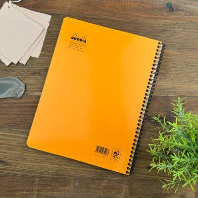 Rhodia Wirebound Notebook - Graph 80 sheets - 9 x 11 3/4 - Orange cover