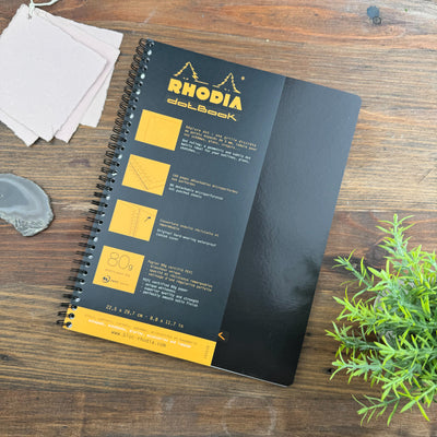 Rhodia Classic Wirebound Notebook Dot 80 Sheets - 9 x 11 3/4 - Black