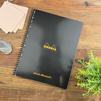 Rhodia Classic Wirebound Notebook Dot 80 Sheets - 9 x 11 3/4 - Black