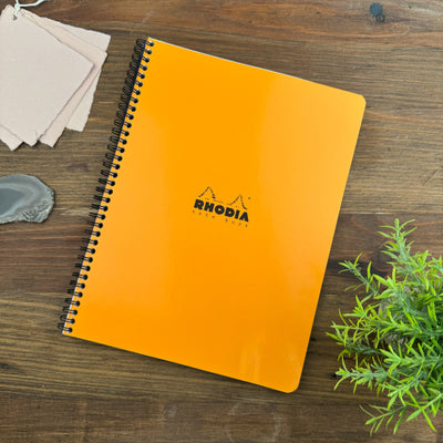 Rhodia Wirebound Notebook - Lined w/ margin 80 sheets - 9 x 11 3/4 - Orange cover