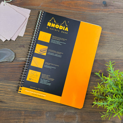 Rhodia Wirebound 4 Colors Notebook - Ruled sheets - 9 x 11 3/4