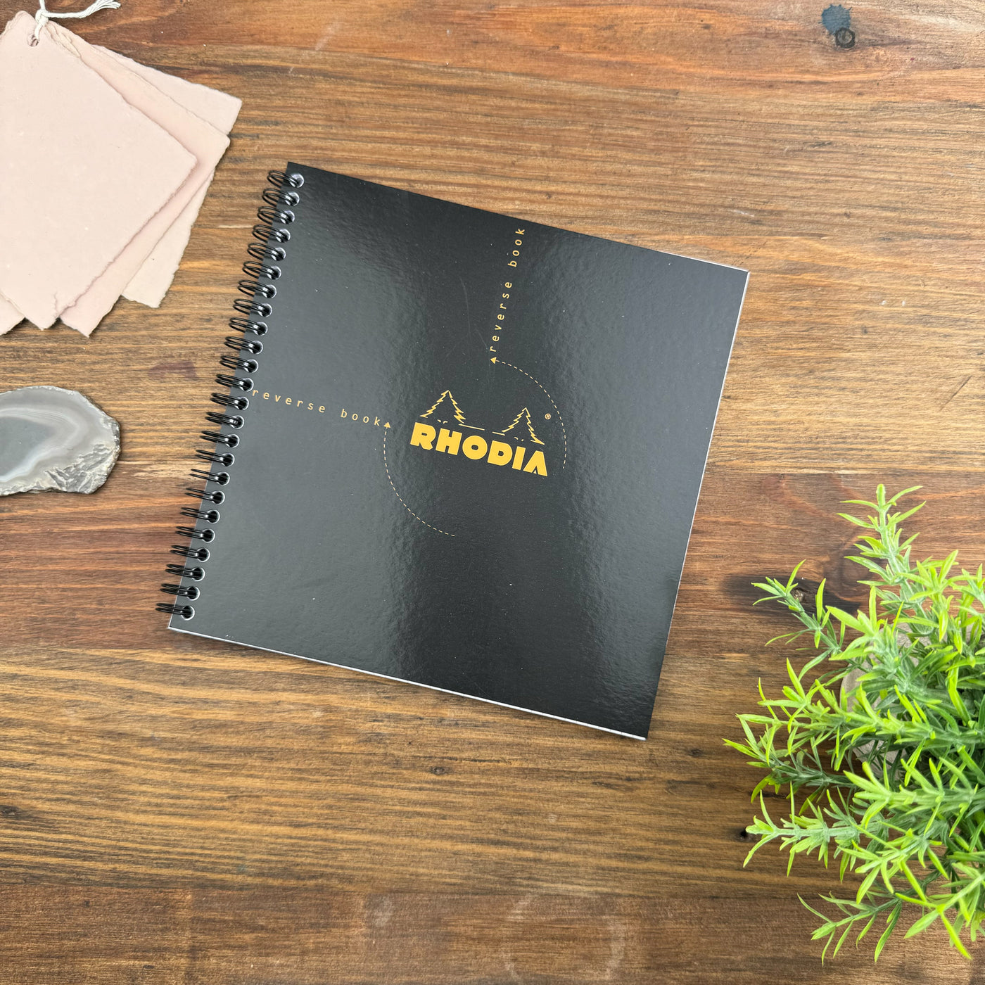 Rhodia Reverse Book - Graph 80 sheets - 8 1/4 x 8 1/4 - Black cover