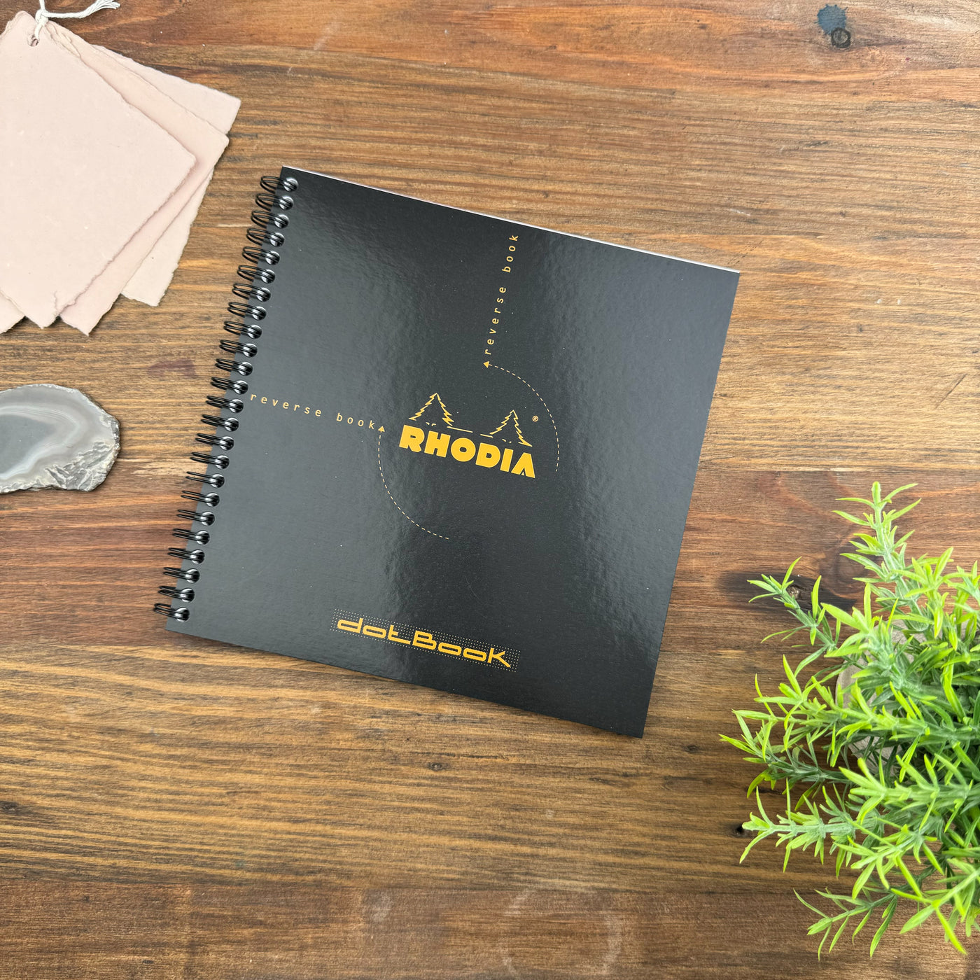 Rhodia Reverse Book - Dot 80 sheets - 8 1/4 x 8 1/4 - Black cover