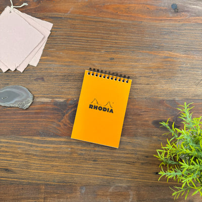 Rhodia Wirebound Notepad - Graph 80 sheets - 4 x 6 - Orange cover