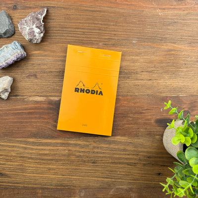 Rhodia Staplebound Notepad - Lined 80 sheets - 4 3/8 x 6 3/8 - Orange cover