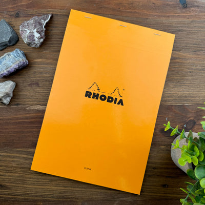 Rhodia Staplebound Notepad - Blank 80 sheets - 8 1/4 x 12 1/2 - Orange cover