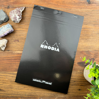 Rhodia Staplebound Notepad - Dot grid 80 sheets - 8 1/4 x 12 1/2 - Black cover