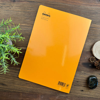 Rhodia Slim Staplebound Notebook - Lined 48 sheets - 8 1/4 x 11 3/4 - Orange cover