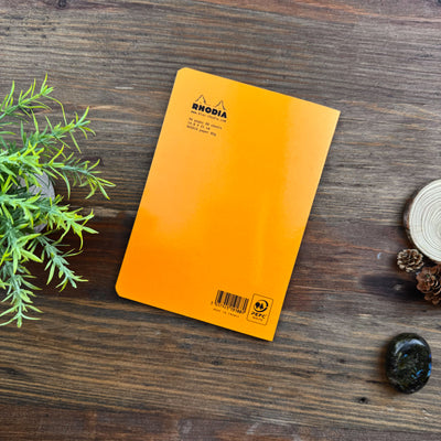 Rhodia Slim Staplebound Notebook - Lined 48 sheets - 6 x 8 1/4 - Orange cover