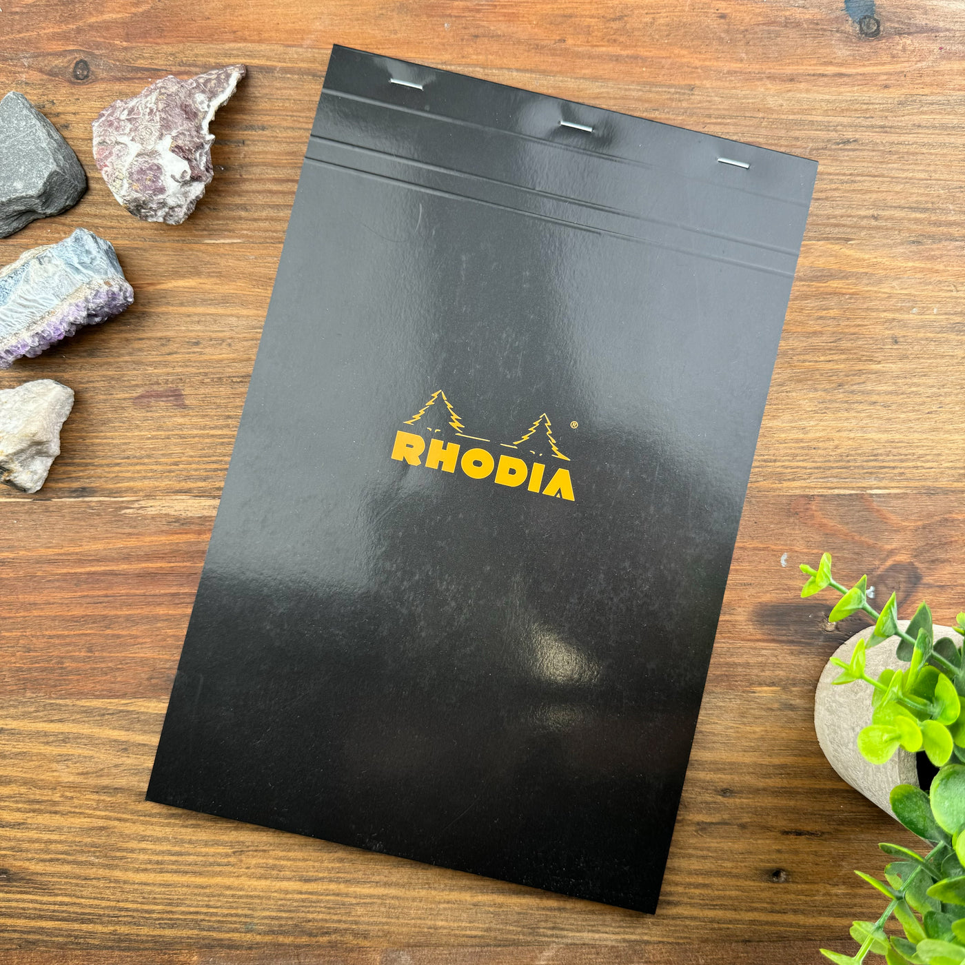 Rhodia Staplebound Notepad - Graph 80 sheets - 8 1/4 x 12 1/2 - Black cover