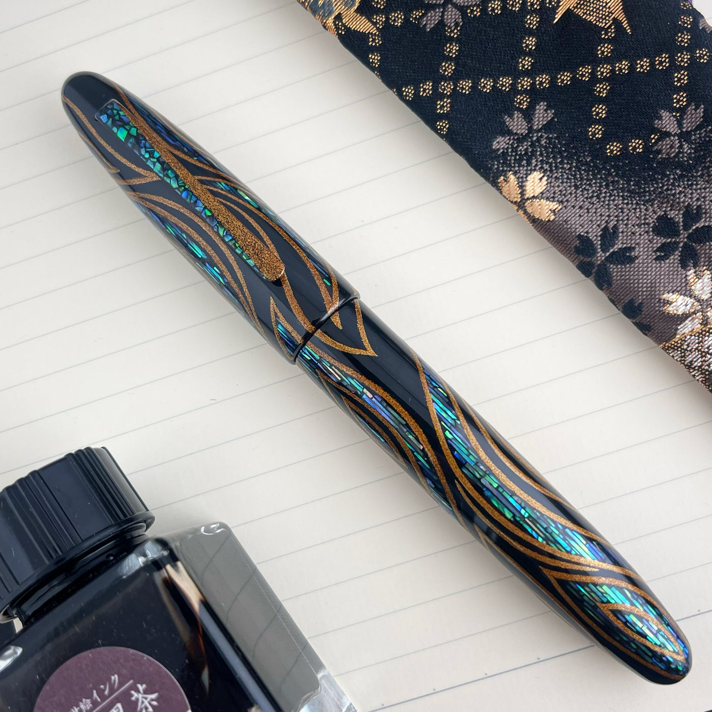 TACCIA Miyabi Empress Fountain Pen - Fossils in the Sky - Sunset Peacock (Limited Edition)