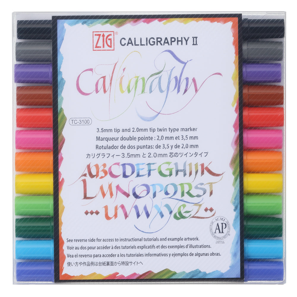 Kuretake Zig Calligraphy II Markers (Set of 12)