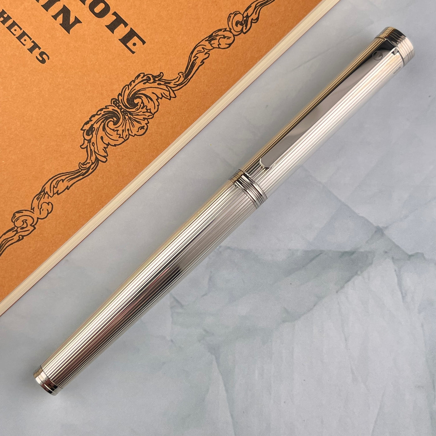 Waldmann Tapio Fountain Pen - Sterling Silver Pinstripe