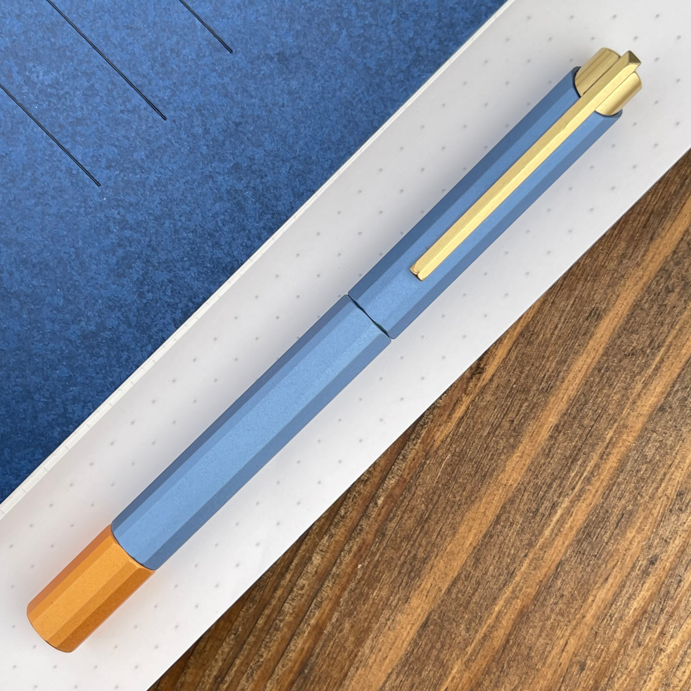 ystudio Glamour Evolve Bihex Rollerball Pen - Blue Gin