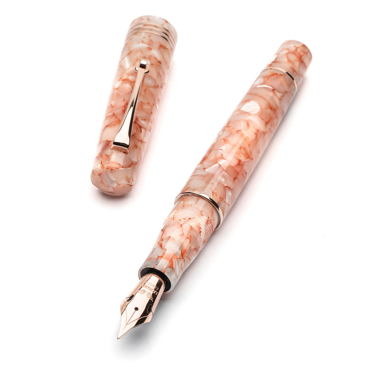 Leonardo Momento Zero Fountain Pen - Angel Skin w/ Rose Gold Trim