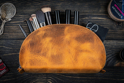 Galen Leather Lunar Makeup / Toiletry Bag